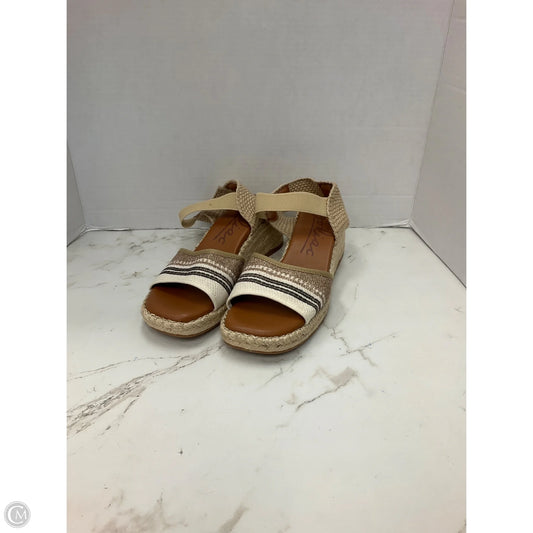Sandals Heels Wedge By Zodiac In Cream, Size: 9