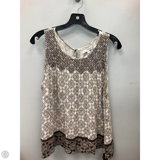 Top Sleeveless By Sonoma In Brown & Cream, Size: L