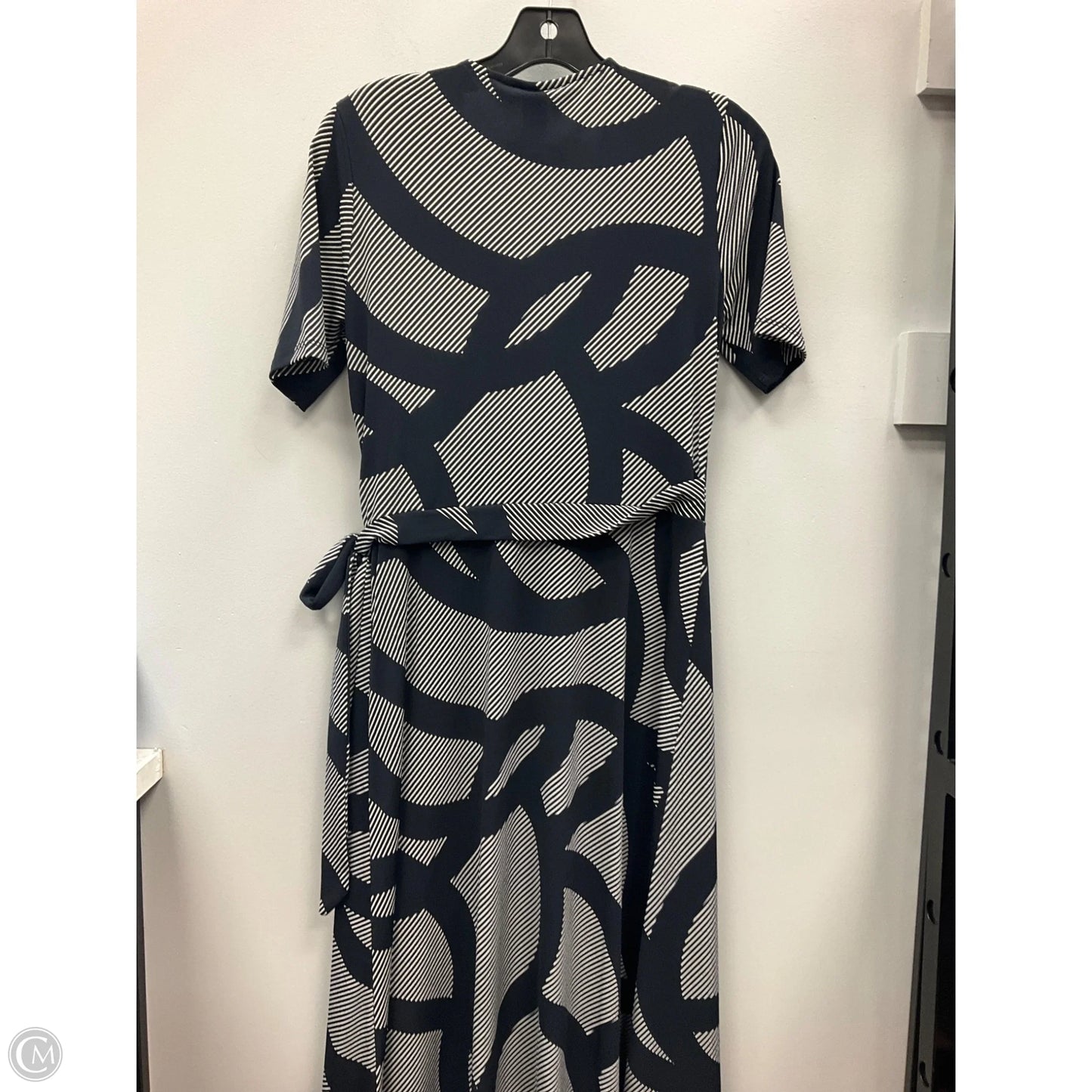 Dress Casual Midi By H&m In Blue & White, Size: S