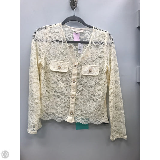 Top Long Sleeve By Loft In Cream, Size: S