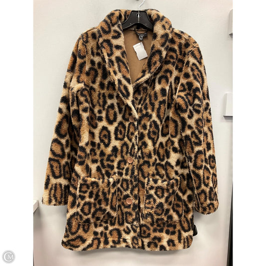 Coat Faux Fur & Sherpa By Susan Graver In Animal Print, Size: Xs