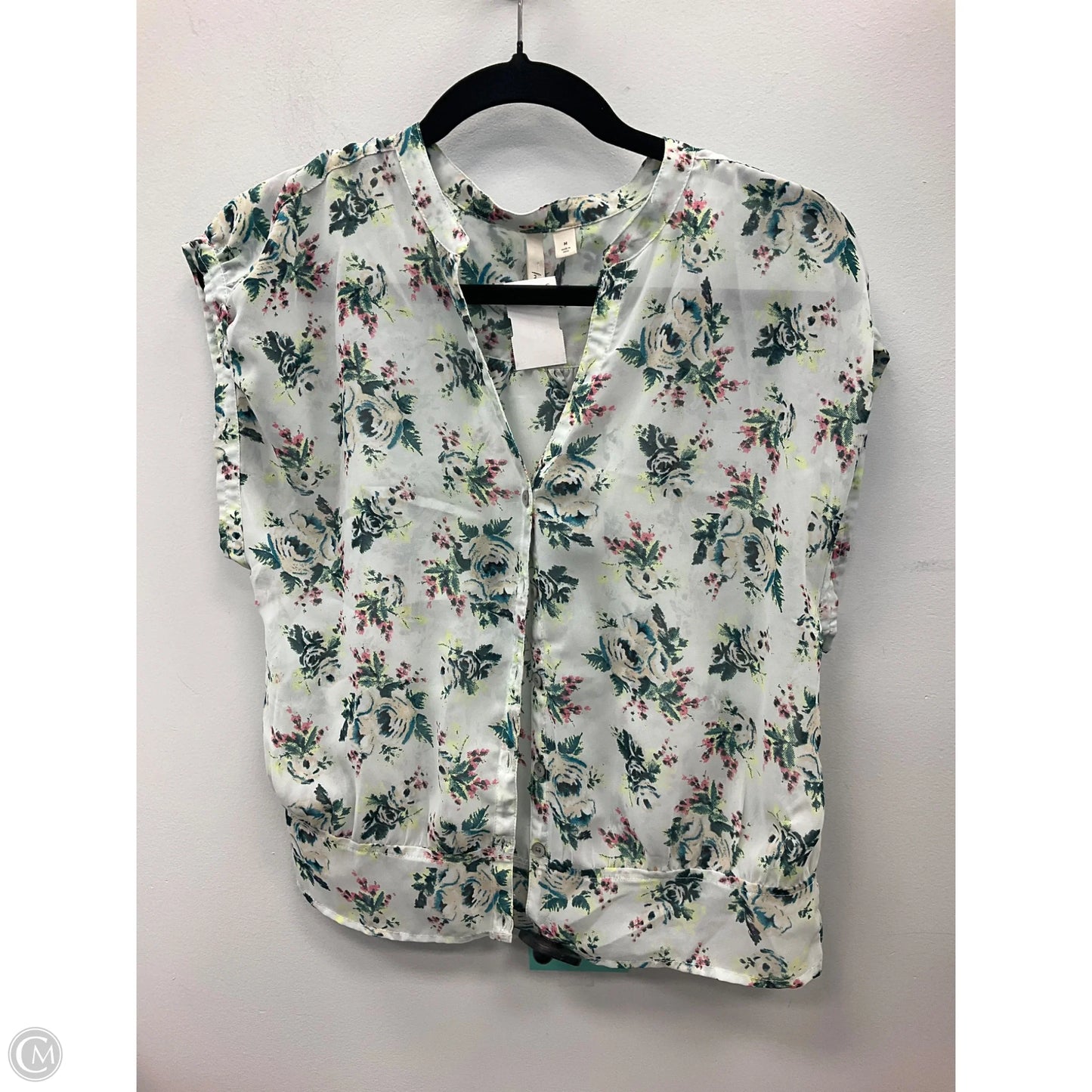 Top Short Sleeve By Clothes Mentor In Floral Print, Size: M