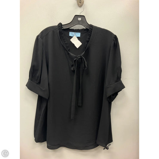 Top Short Sleeve By Cece In Black, Size: 1x