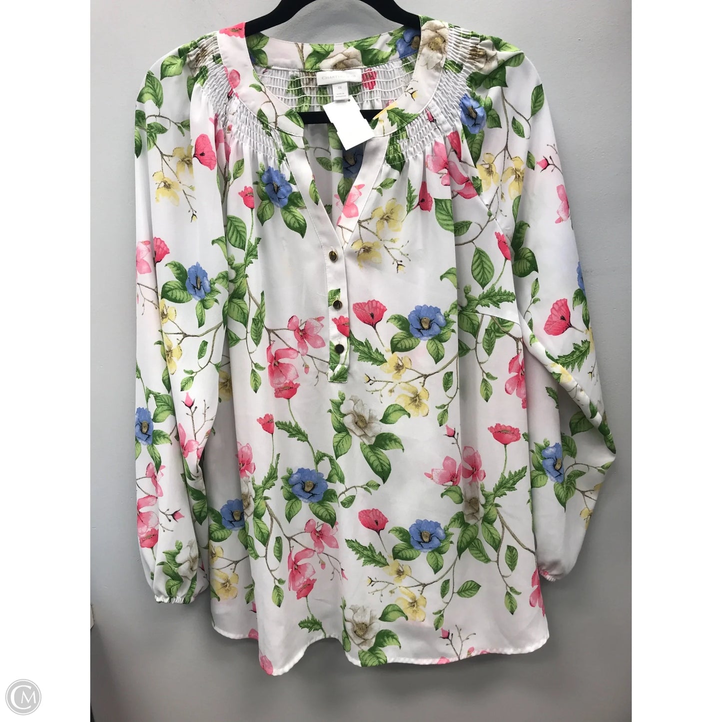 Top Long Sleeve By Charter Club In Floral Print, Size: 0x