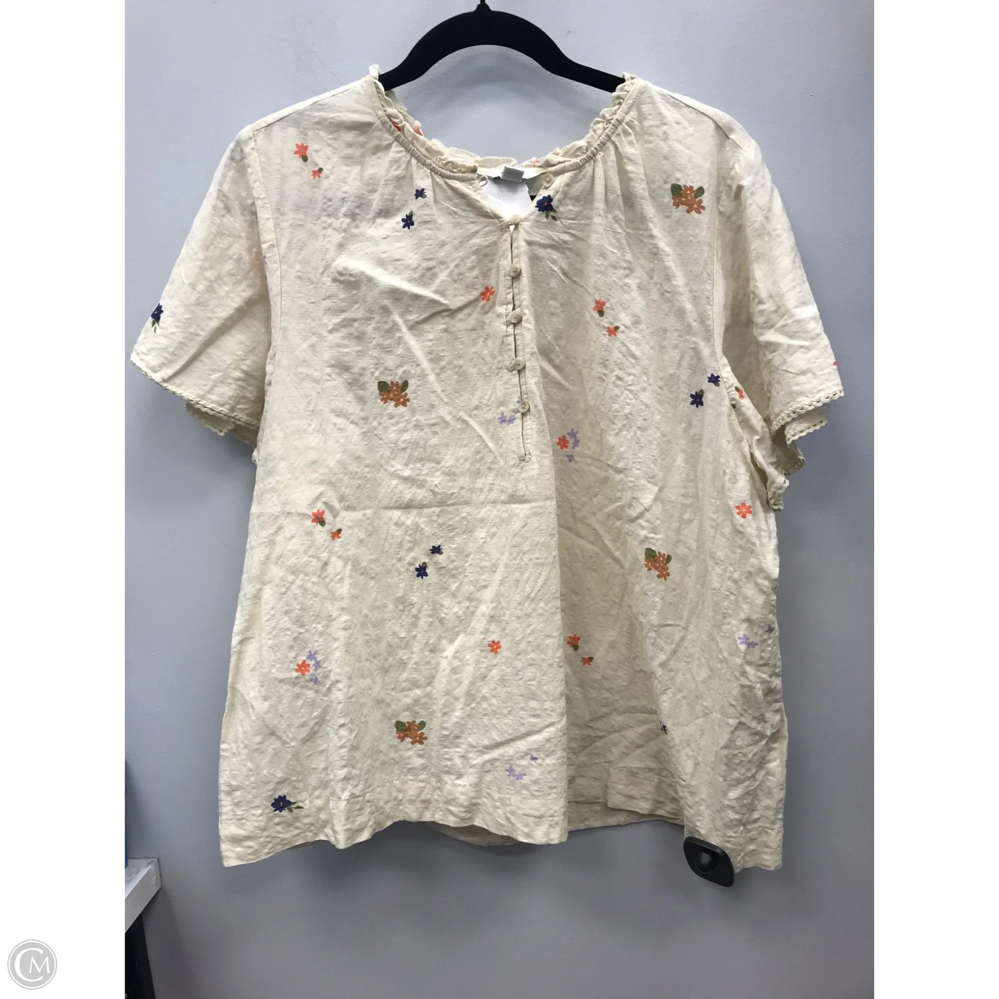 Top Short Sleeve By Sonoma In Cream, Size: Xl