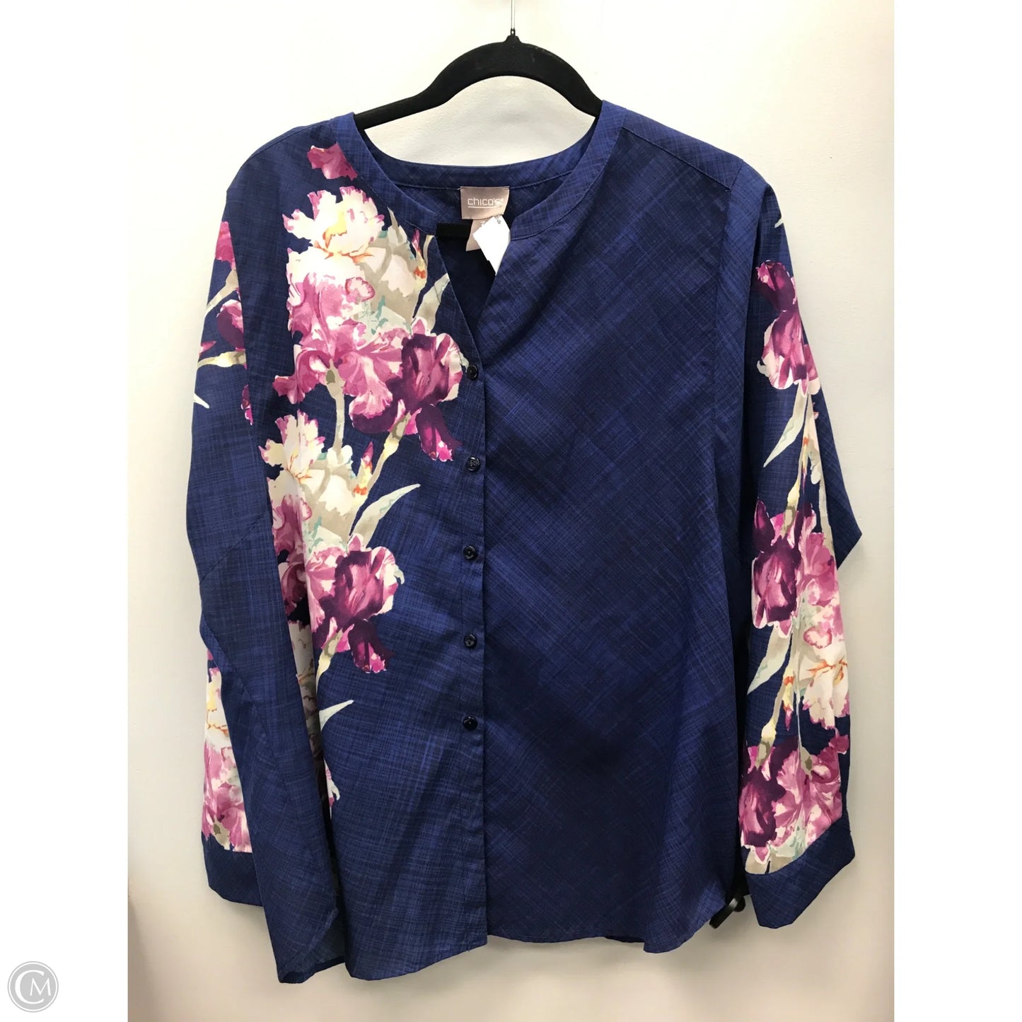 Top Long Sleeve By Chicos In Blue & Purple, Size: Xl