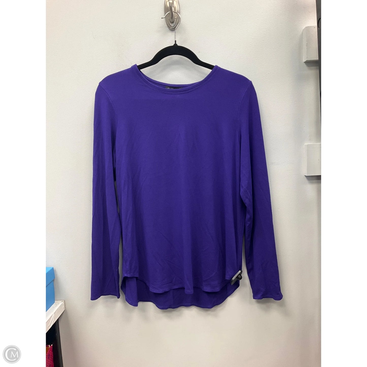 Top Long Sleeve Basic By Eileen Fisher In Purple, Size: L