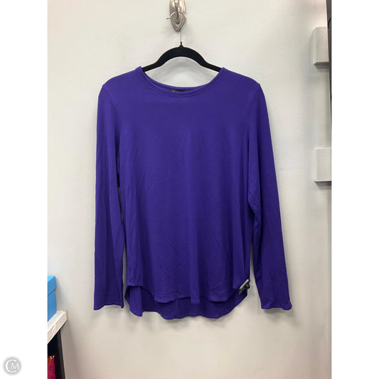 Top Long Sleeve Basic By Eileen Fisher In Purple, Size: L