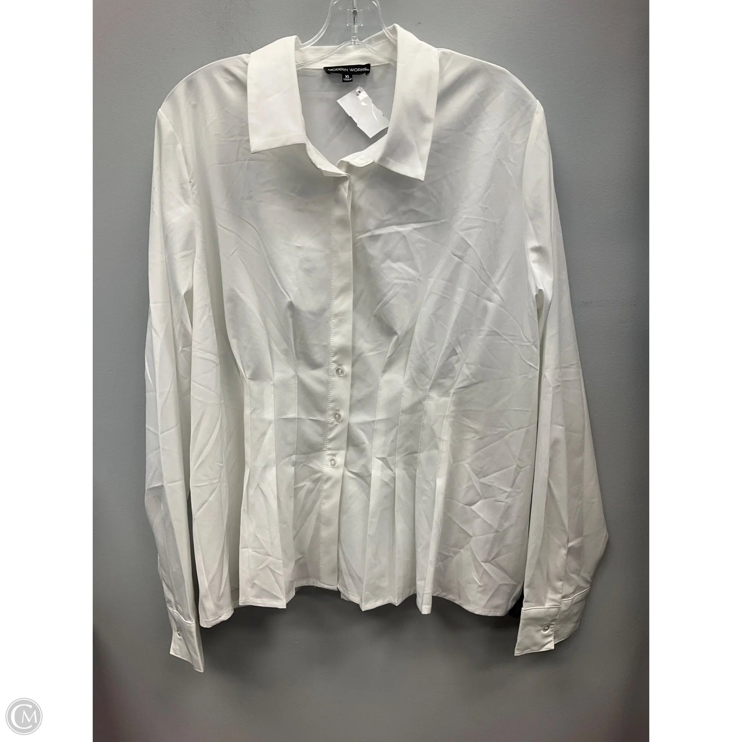 Top Long Sleeve By Modern Works In White, Size: Xl