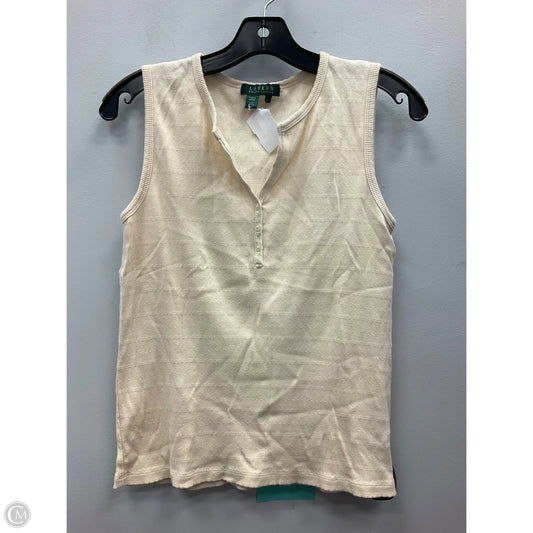 Top Sleeveless By Lauren By Ralph Lauren In Cream, Size: L