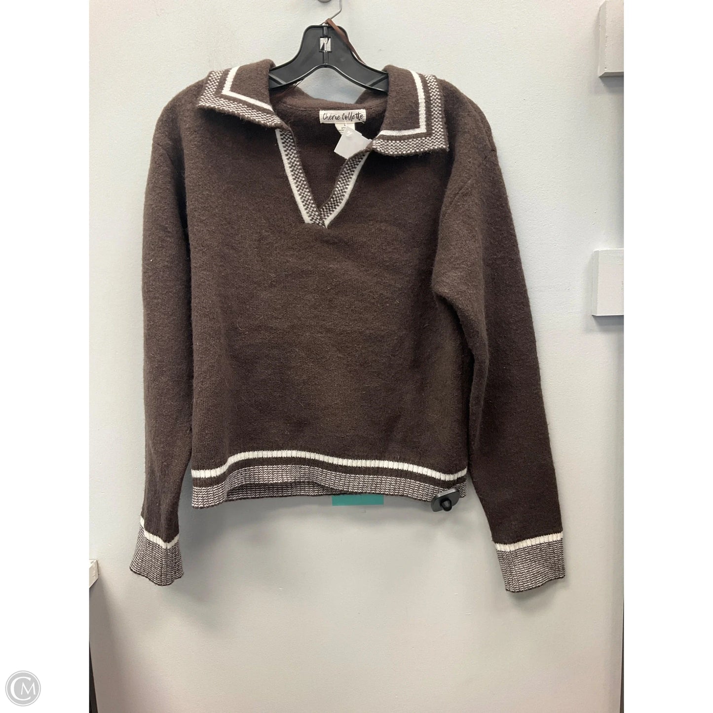 Sweater By Clothes Mentor In Brown, Size: L
