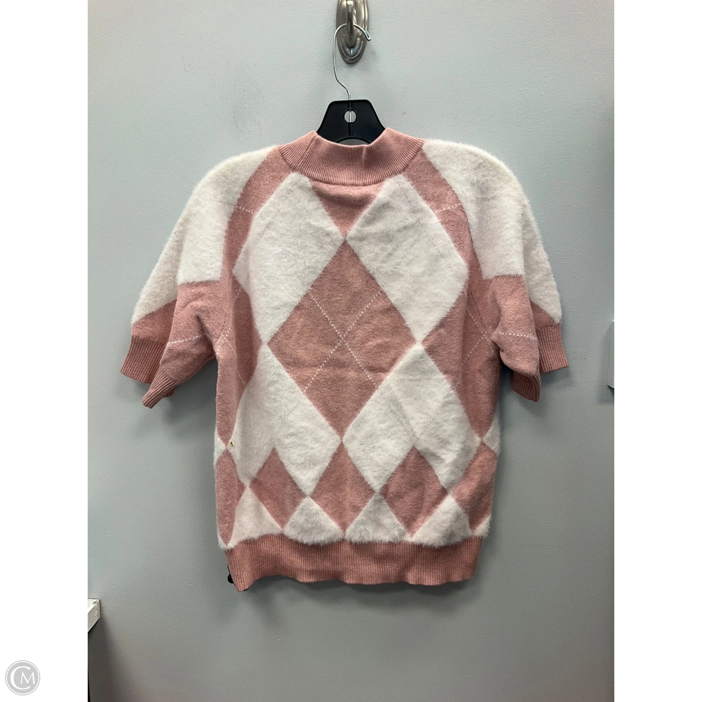 Sweater Short Sleeve By Clothes Mentor In Cream & Pink, Size: Xl
