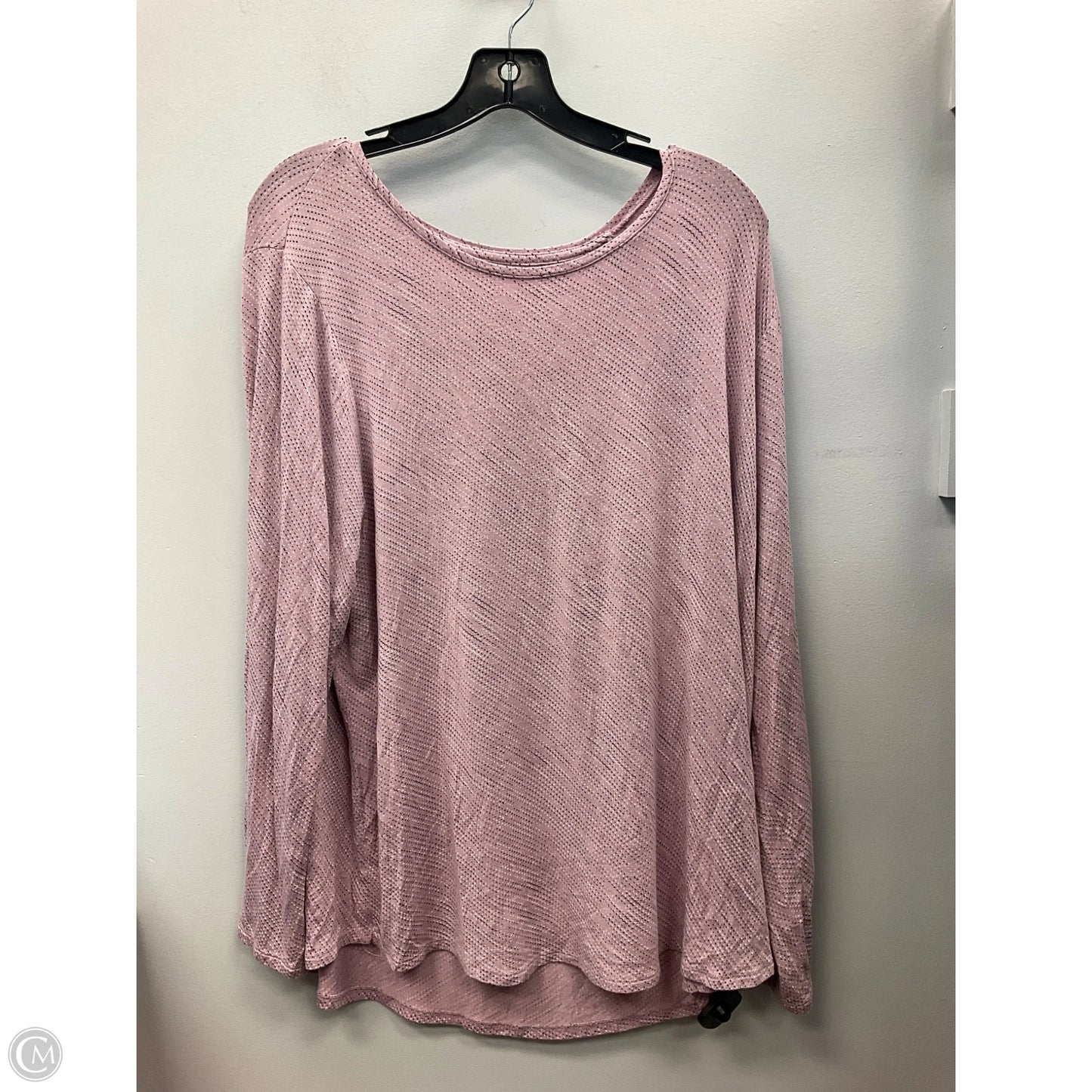 Top Long Sleeve By Apt 9 In Pink, Size: 2x