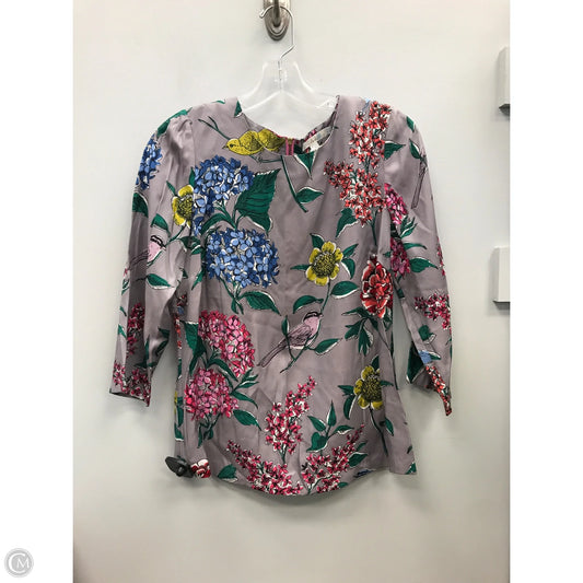 Top 3/4 Sleeve By Boden In Floral Print, Size: 6