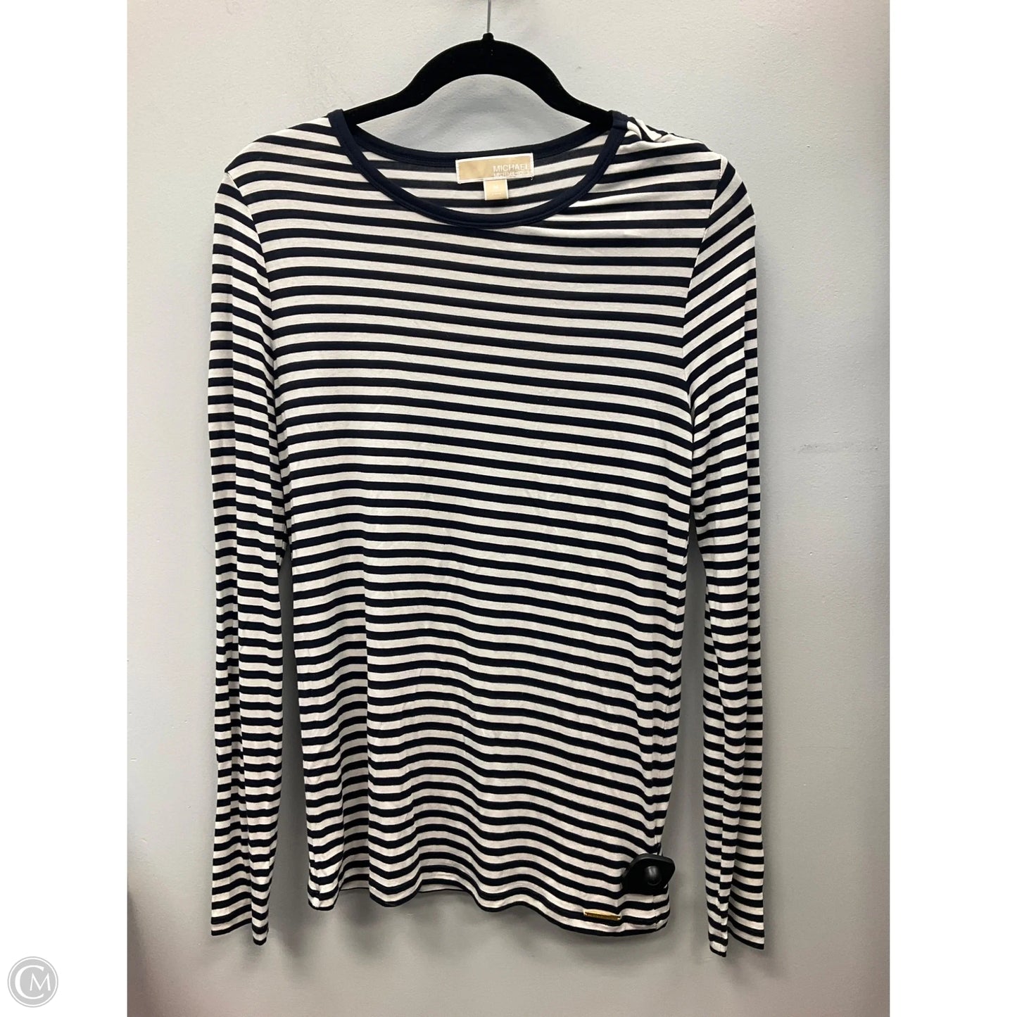 Top Long Sleeve Basic By Michael By Michael Kors In Striped Pattern, Size: M