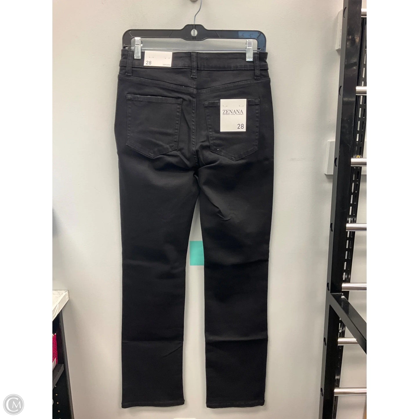 Jeans Straight By Zenana In Black Denim, Size: 6