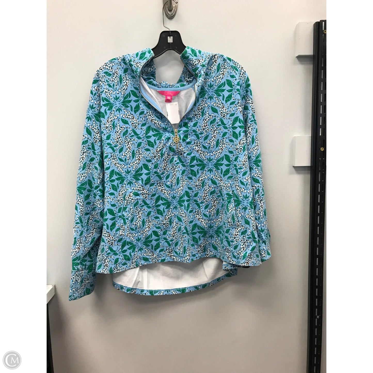 Top 3/4 Sleeve Designer By Lilly Pulitzer In Blue & Green, Size: Xxl