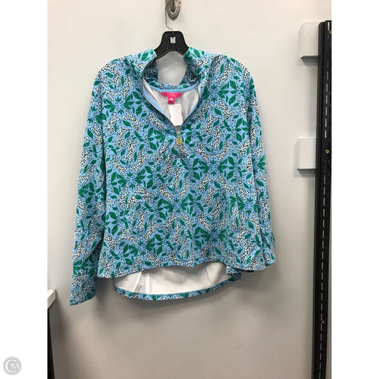 Top 3/4 Sleeve Designer By Lilly Pulitzer In Blue & Green, Size: Xxl