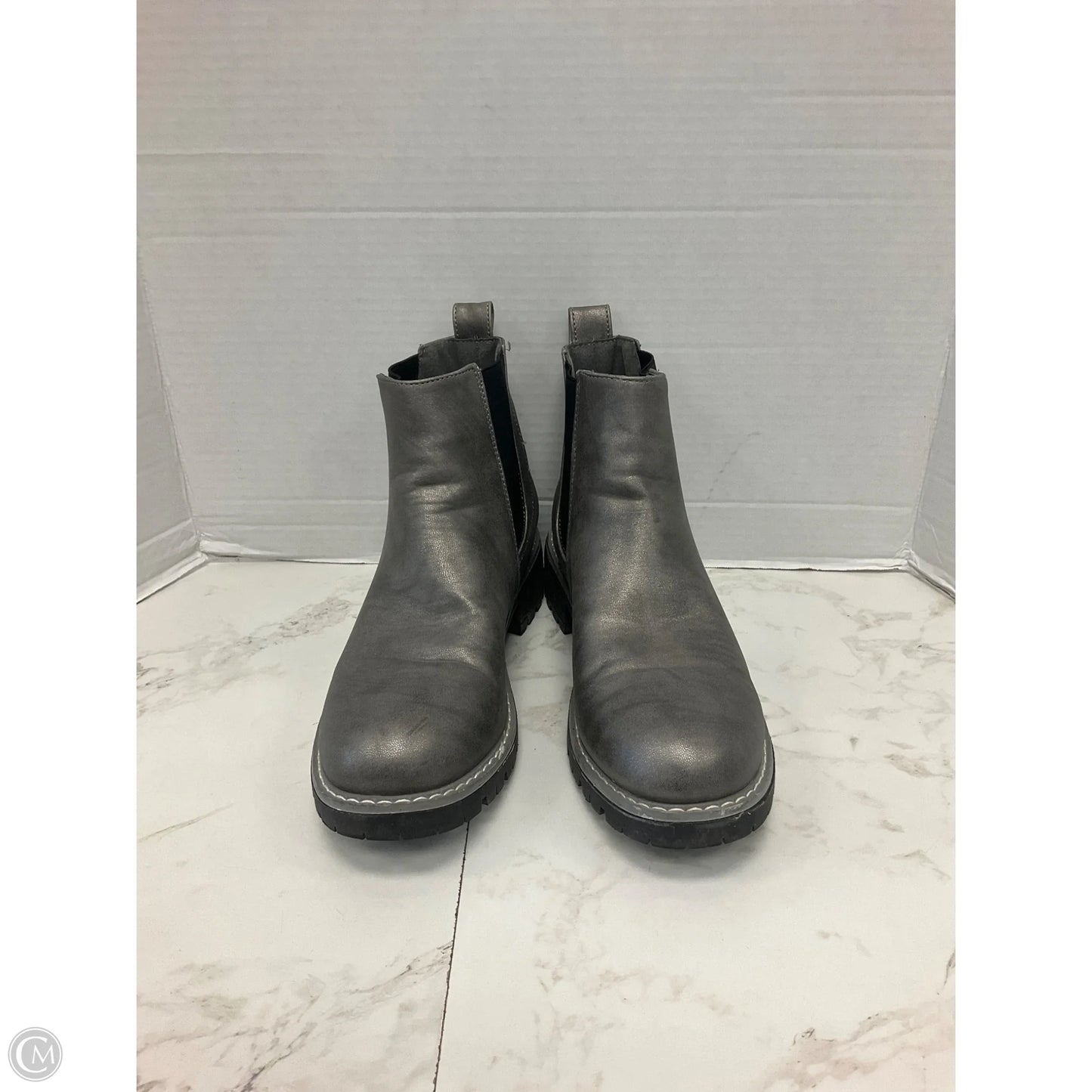 Boots Ankle Flats By Seven 7 In Silver, Size: 11