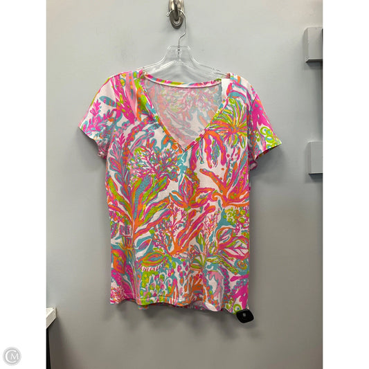 Top Short Sleeve Designer By Lilly Pulitzer In Multi-colored, Size: L