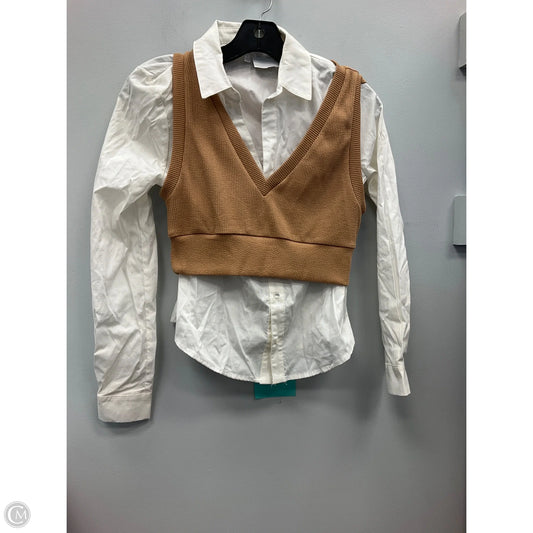 Top Long Sleeve By Clothes Mentor In Cream & Tan, Size: S