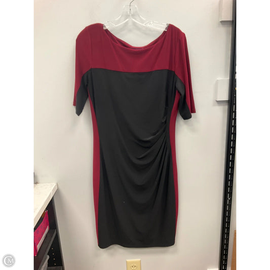 Dress Casual Midi By Chaps In Black & Red, Size: L