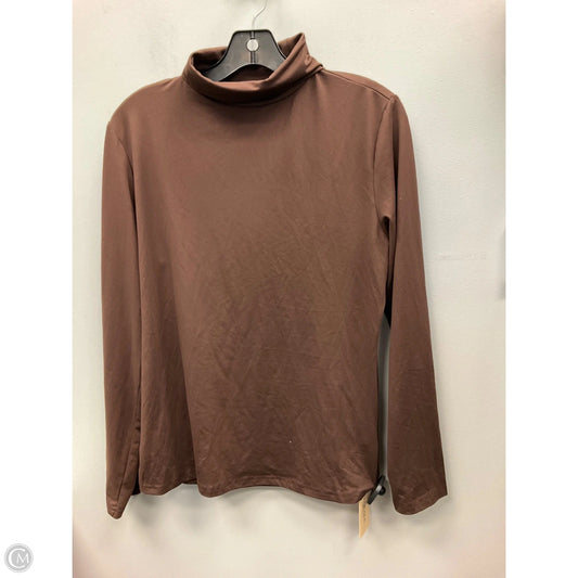 Top Long Sleeve Basic By Ekouaer In Brown, Size: L