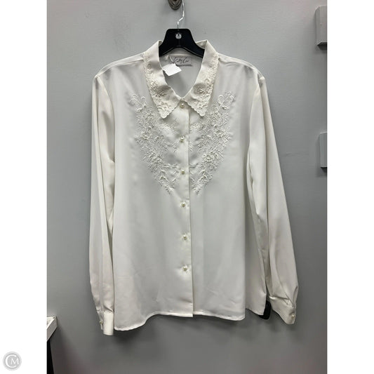 Blouse Long Sleeve By Cmc In White, Size: 12