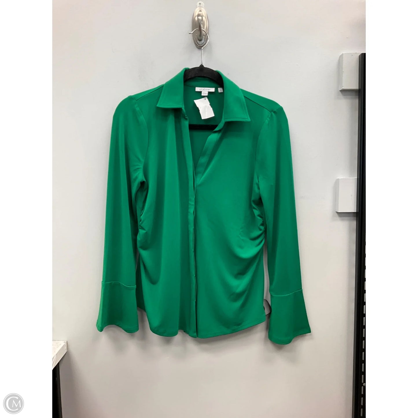 Top Long Sleeve By Chicos In Green, Size: S
