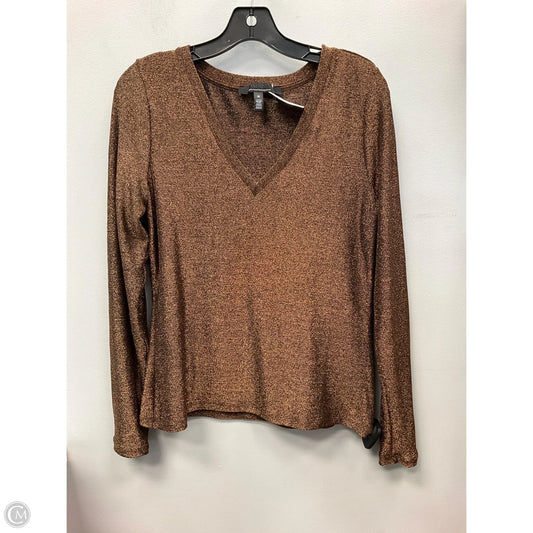 Top Long Sleeve By White House Black Market In Brown, Size: M