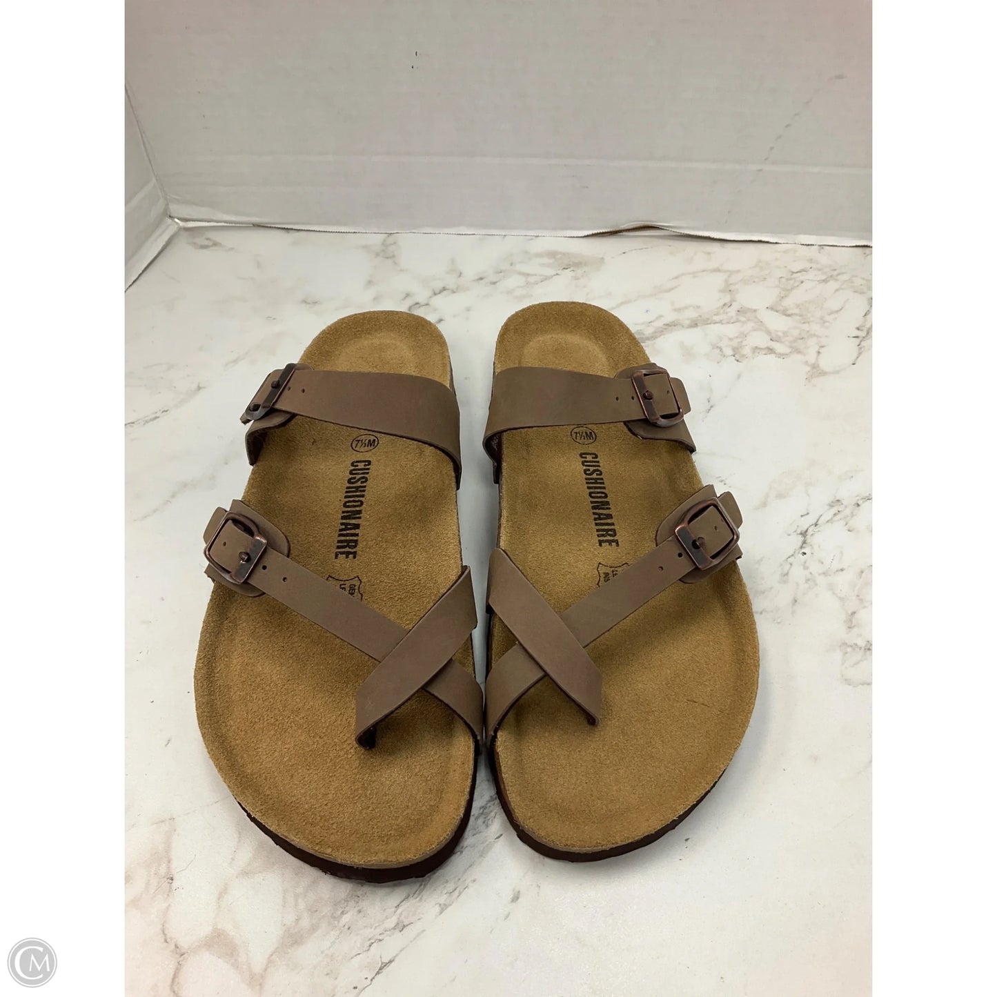 Sandals Flats By Cushionaire In Brown, Size: 7.5