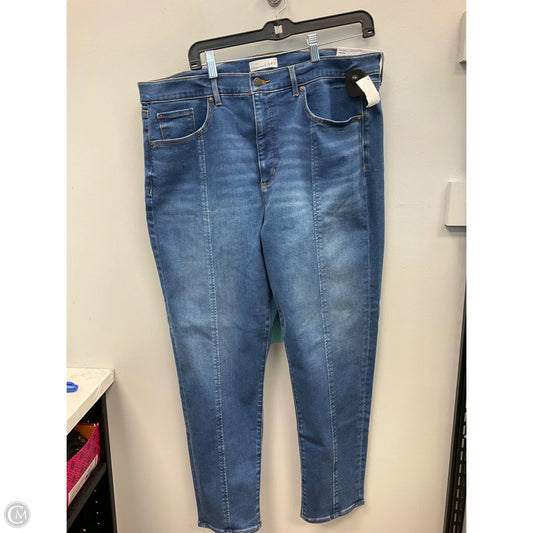 Jeans Skinny By Loft In Blue Denim, Size: 16