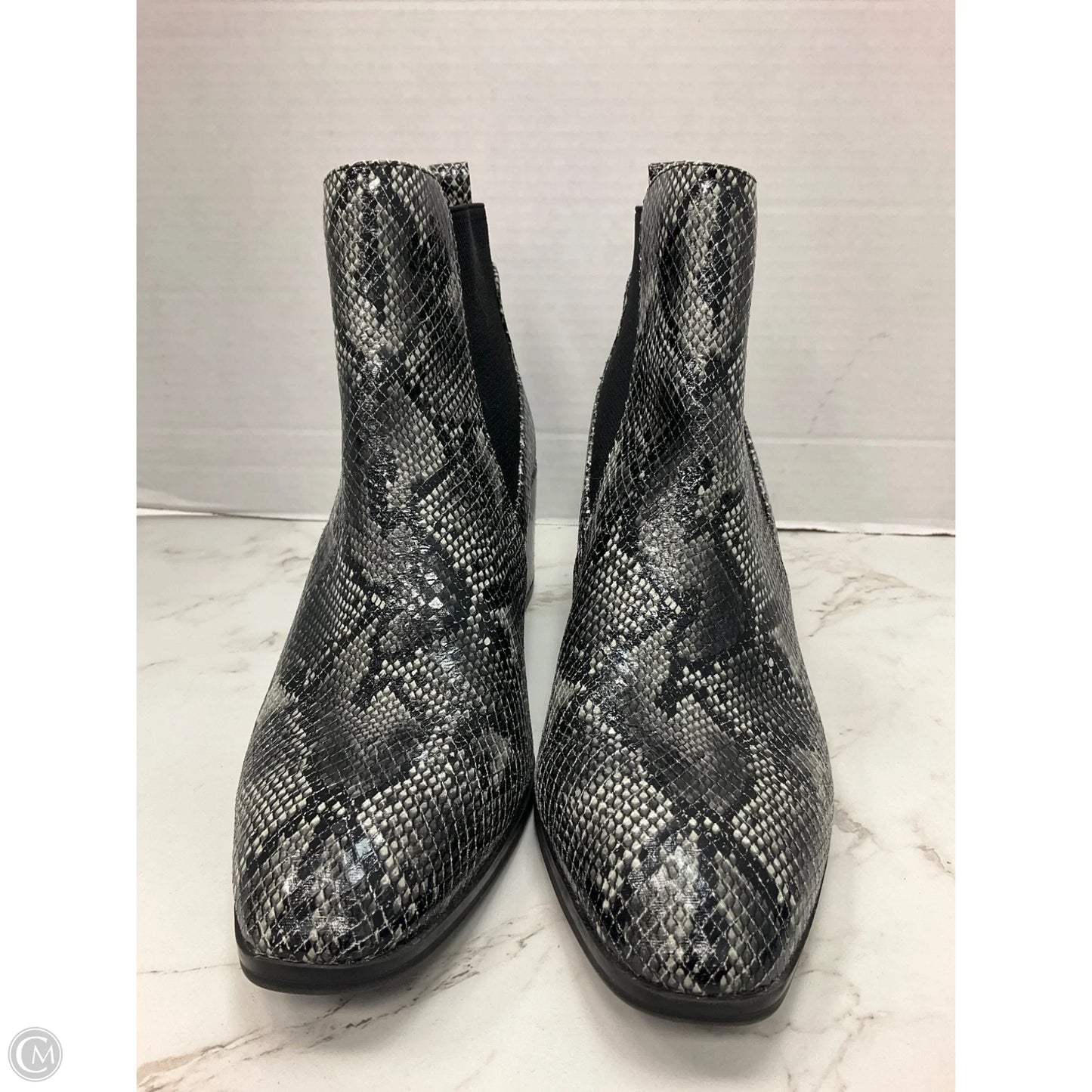 Boots Ankle Heels By Anne Klein In Snakeskin Print, Size: 6.5