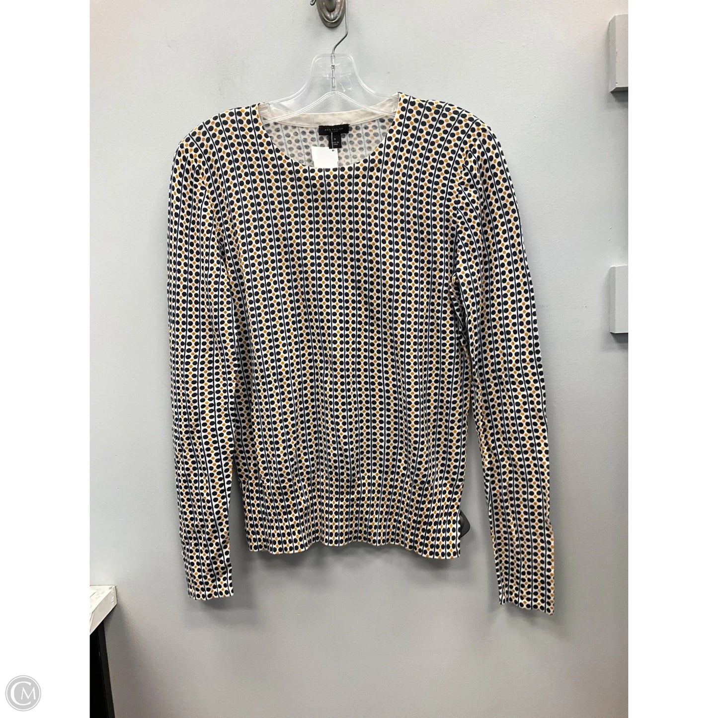 Top Long Sleeve By Ann Taylor In Geometric Pattern, Size: M
