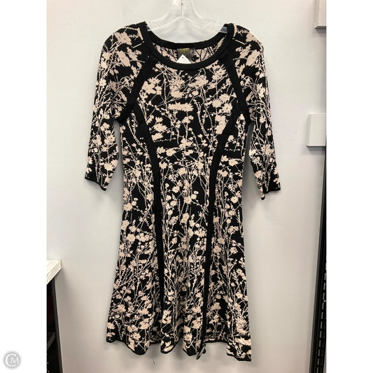 Dress Sweater By Taylor In Black & Cream, Size: M