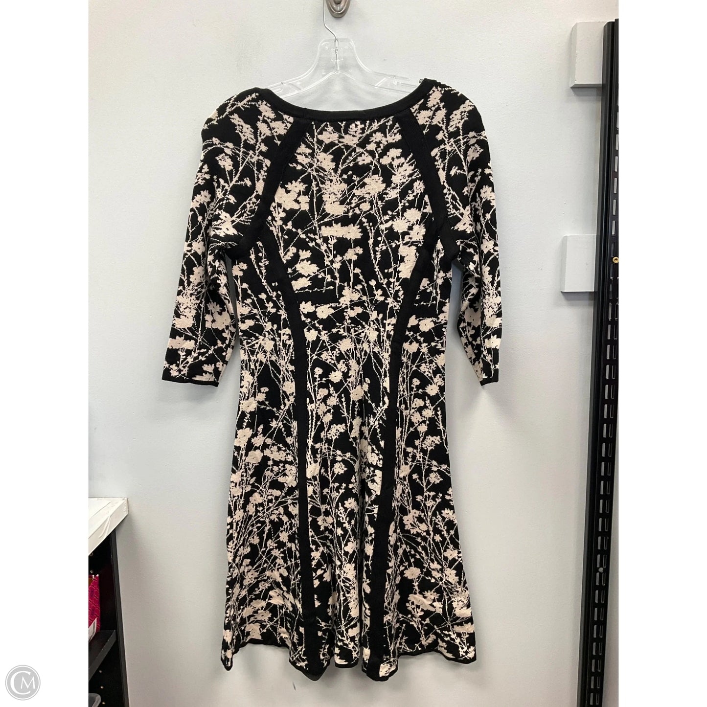 Dress Sweater By Taylor In Black & Cream, Size: M