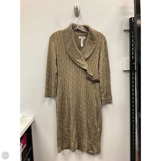 Dress Sweater By Calvin Klein In Taupe, Size: S