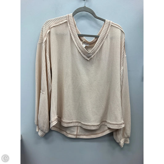 Top Long Sleeve By Blu Pepper In Cream, Size: L