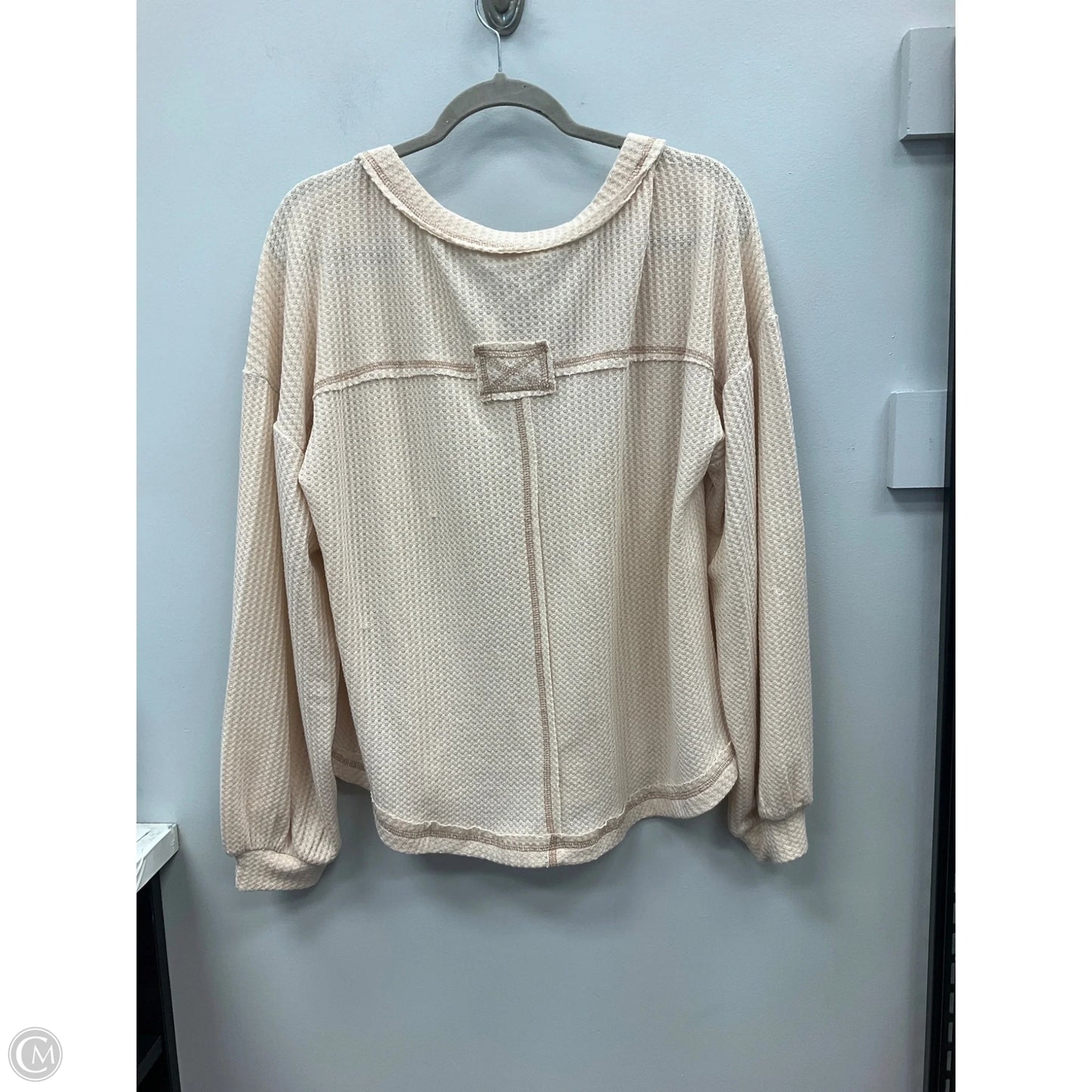 Top Long Sleeve By Blu Pepper In Cream, Size: L