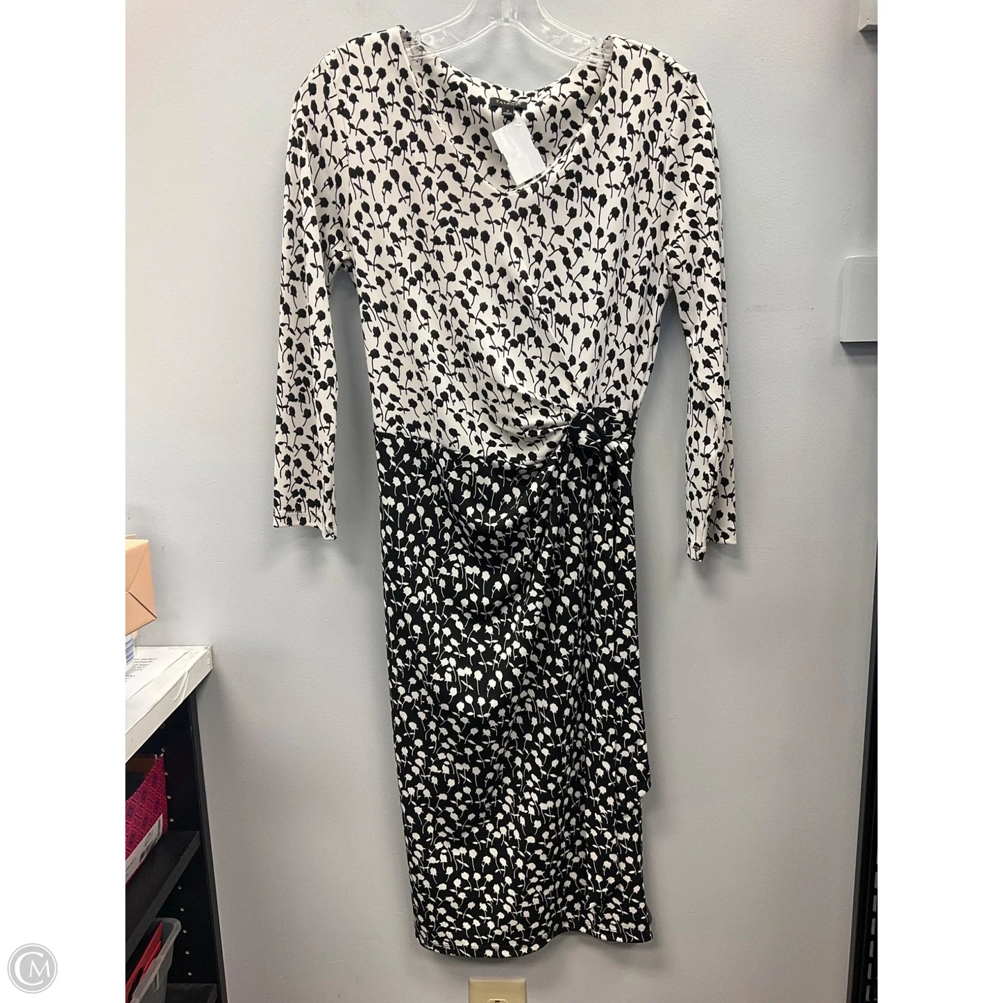 Dress Casual Midi By Talbots In Black & White, Size: S