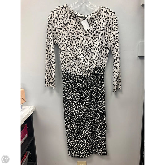 Dress Casual Midi By Talbots In Black & White, Size: S