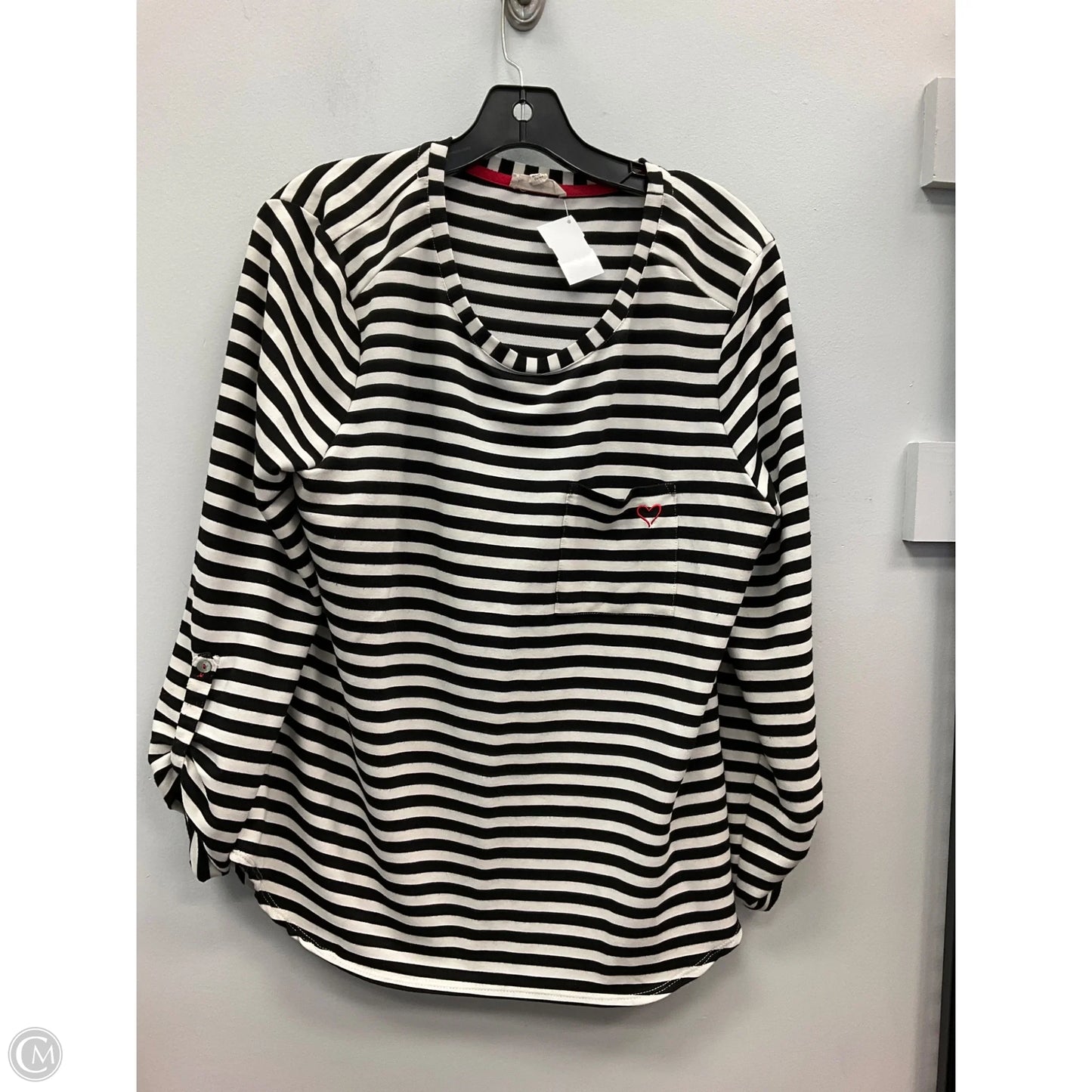 Top Long Sleeve By Jane And Delancey In Striped Pattern, Size: L