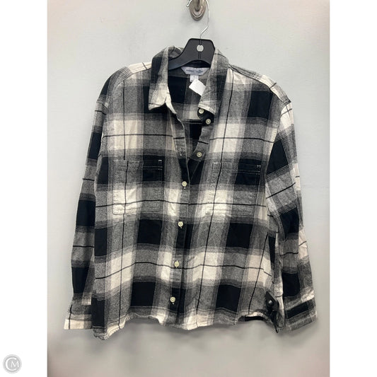 Top Long Sleeve By Old Navy In Plaid Pattern, Size: L