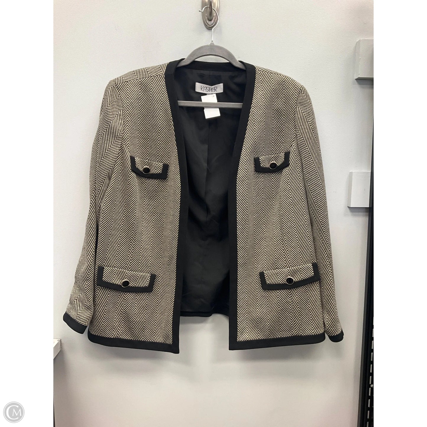 Blazer By Kasper In Black & Gold, Size: 16