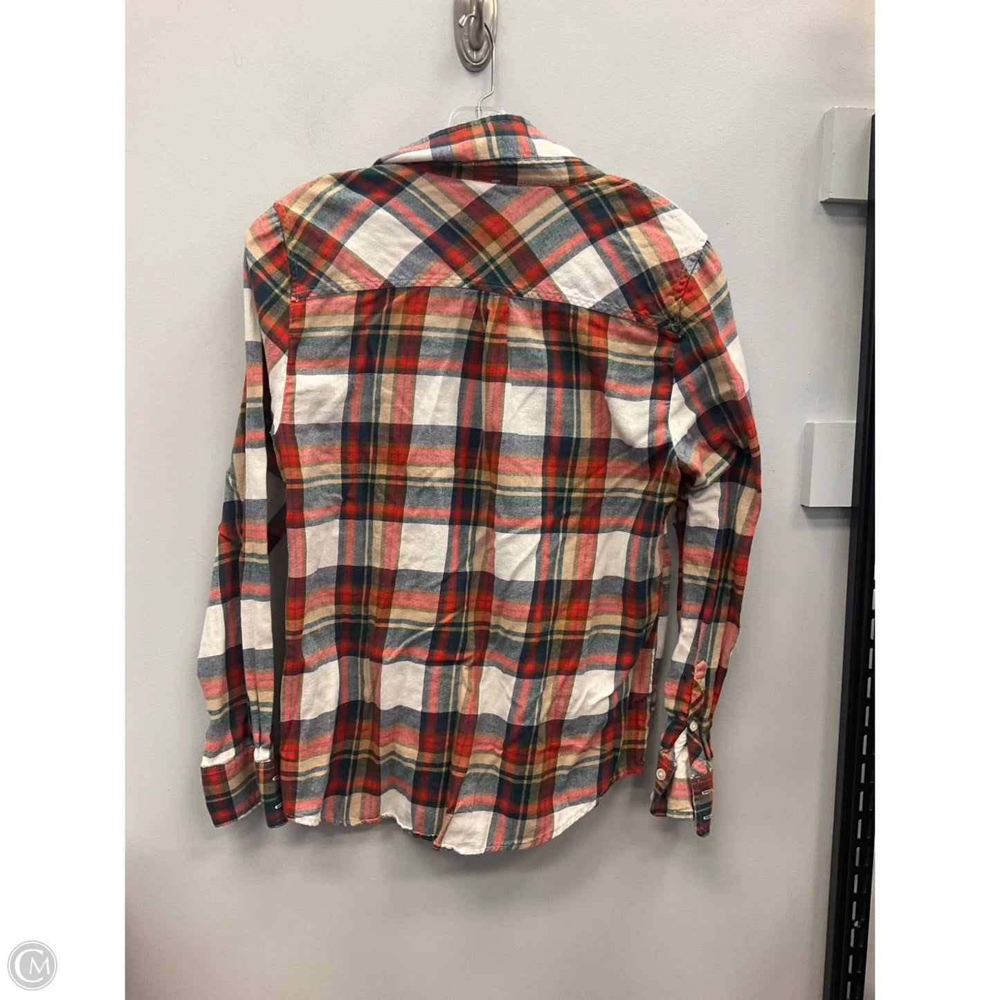 Top Long Sleeve By J. Crew In Plaid Pattern, Size: M