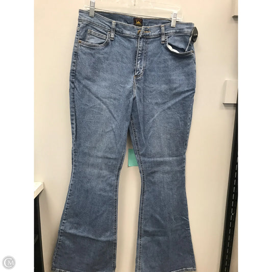 Jeans Flared By Lee In Blue Denim, Size: 14p