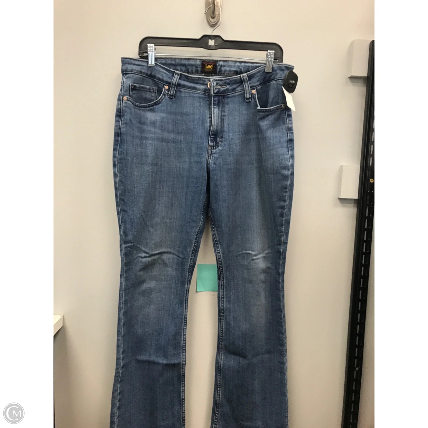 Jeans Boot Cut By Lee In Blue Denim, Size: 14p