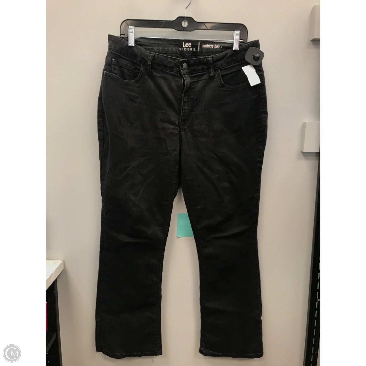 Jeans Boot Cut By Lee In Black Denim, Size: 14p