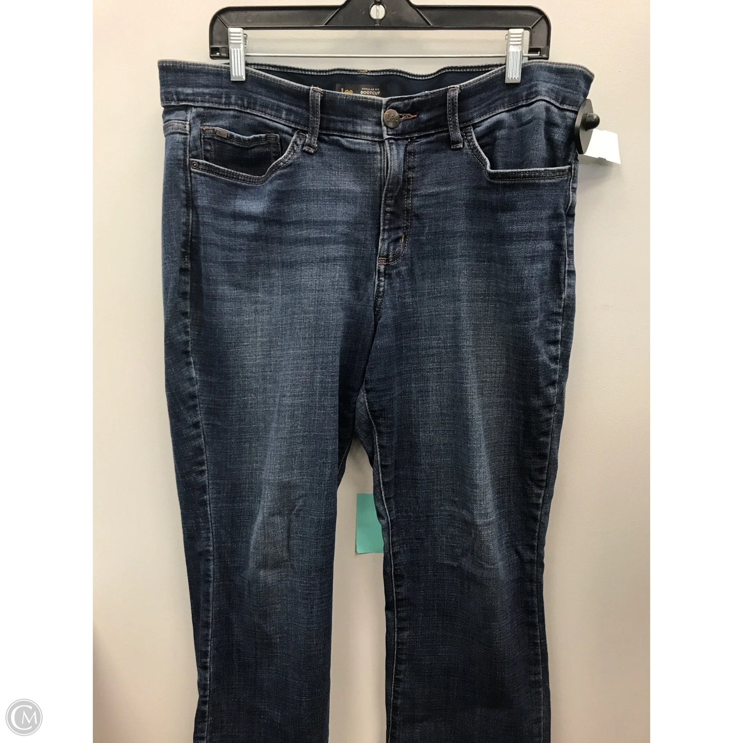 Jeans Boot Cut By Lee In Blue Denim, Size: 14p