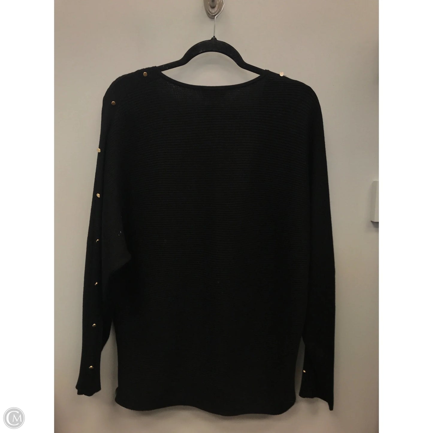 Top Long Sleeve By Carmen By Carmen Marc Valvo In Black, Size: M